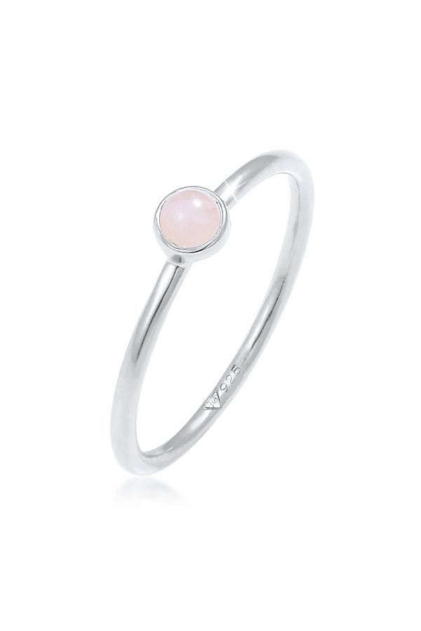 ELLI-Rosenquarz Edelstein Ring – 925er Silber Vergoldet 1