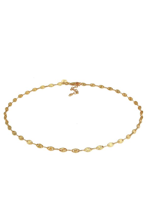ELLI-Halskette Damen Choker Plättchen Design Stern Look Trend aus 925 Sterling Silber 1