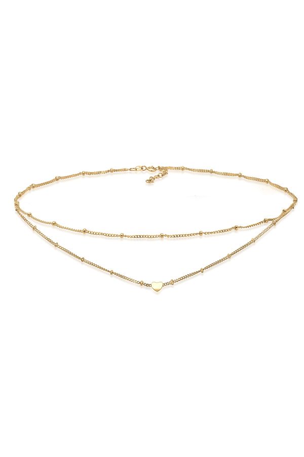 ELLI-Damen-Choker – Layer Look Heart Trend, 925er Sterlingsilber 1