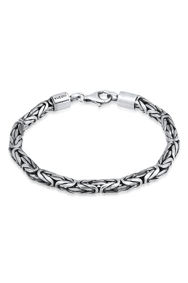 KUZZOI-Kol Bandı Herren Königsette Rund 925 Silber 1