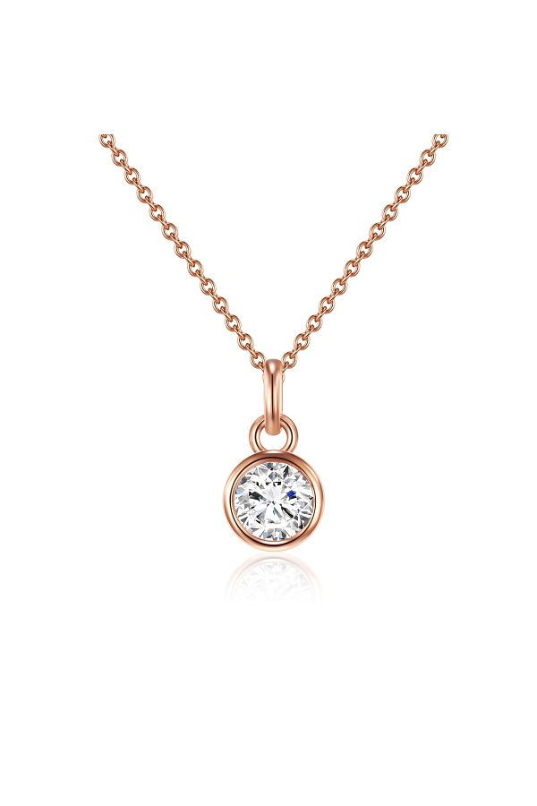Rafaela Donata-Silberhalskette Kette mit Anhänger Sterling Silber roségold Zirkonia weiß 1
