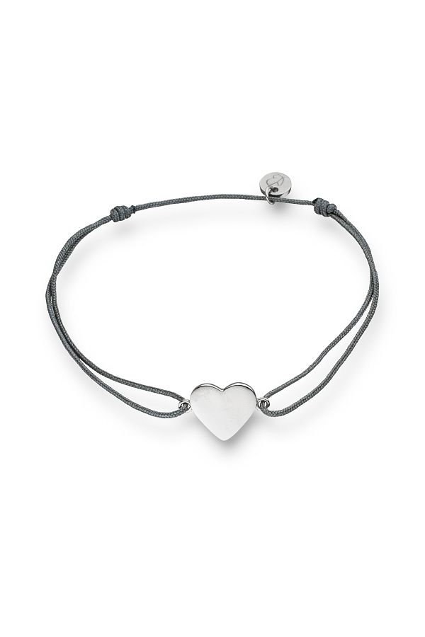 Glanzstücke München-Textilarmband Armband Sterling Silber Textil (grau) 1