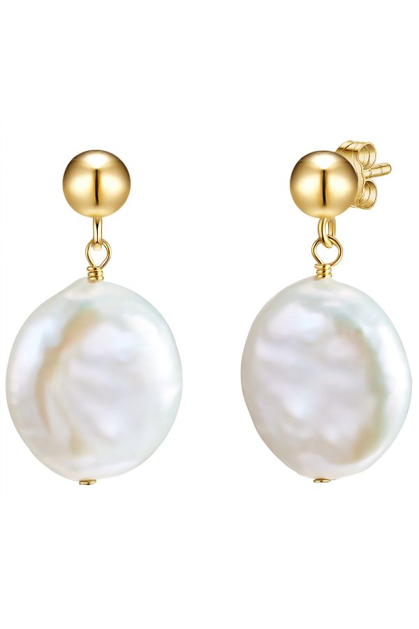 Valero Pearls-Perlenohrhänger Ohrhänger Sterling Silber gelbgold Süßwasser-Zuchtperle weiß 1