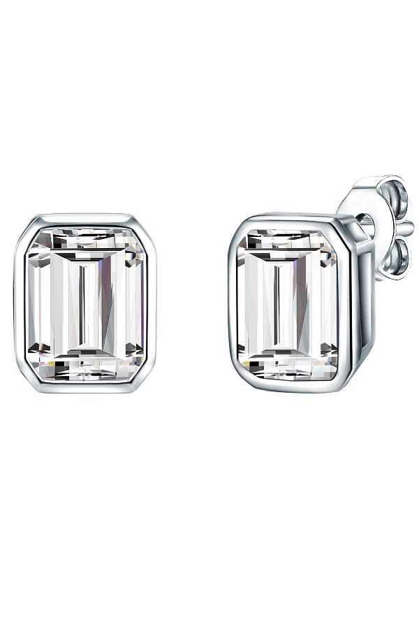 Trilani-Silberohrstecker Ohrstecker Sterling Silber Zirkonia weiß 1