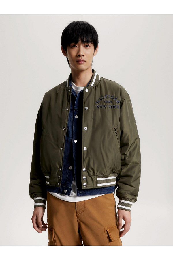 Tommy hilfiger khaki bomber jacket outlet