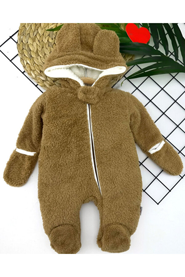 sebura Welsoft Polar Peluş Unisex Bebek Uyku Tulumu Kahverengi %100 Pamuk