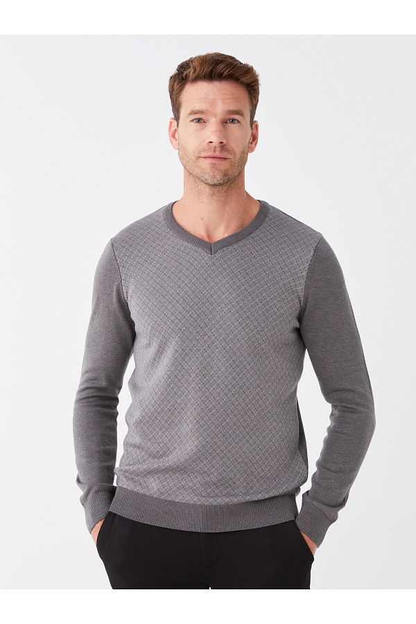 LC Waikiki-Strickpullover für Herren – V-Ausschnitt, lange Ärmel 1