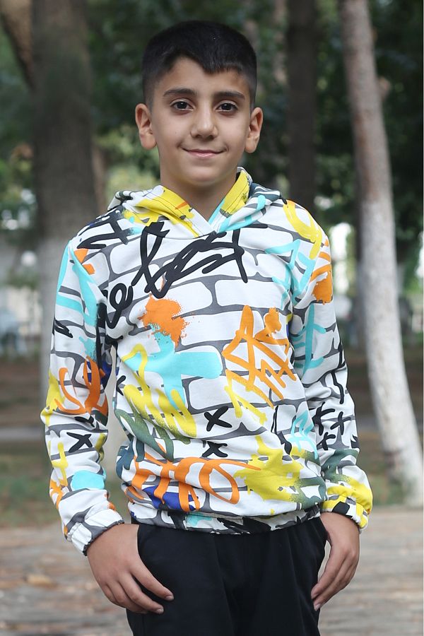 han elegant hooded patterned boy sweatshirt 7 14 years old Trendyol