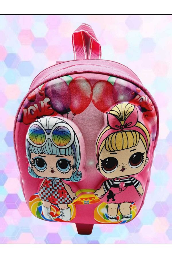 Tezzgelsin LoL Baby Kindergarten Nursery Eva Printing 5d Embossed Wheeled School Bag Backpack with Wheels Trendyol