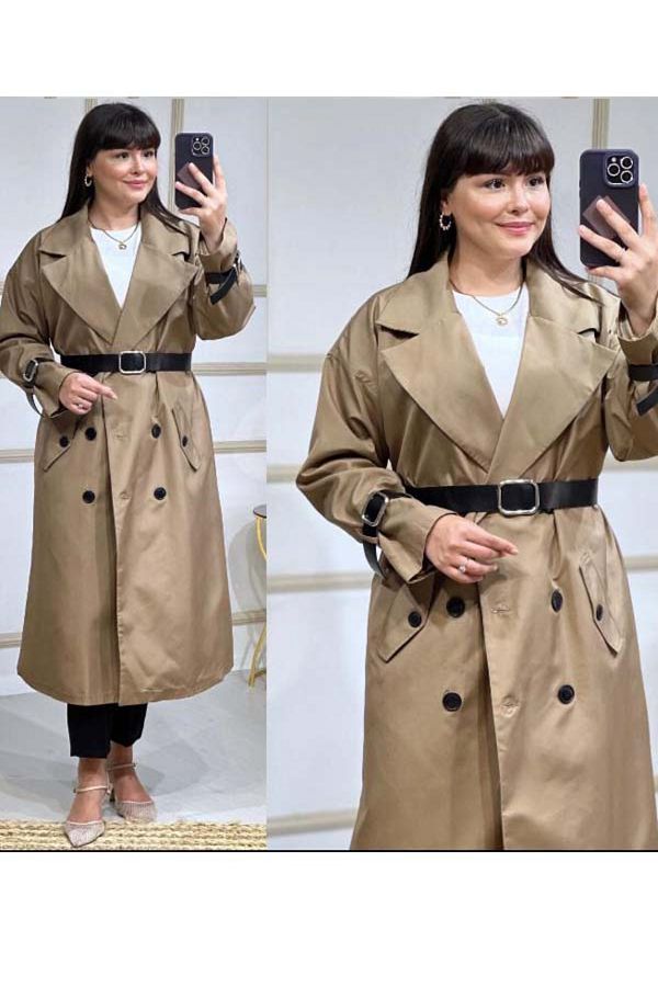 GLT Trench Coat Large Size 48 50 SIZES CONSUMABLE Trendyol