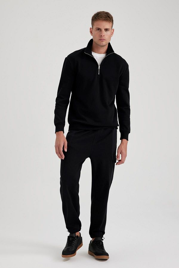 DeFacto-Regular Fit Sweatpants with Adjustable Elastic - Zip-Up Pike A5356Ax23Au 1