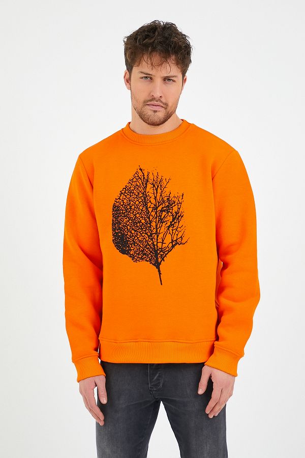 GENIUS STORE Store Printed Men s Sweatshirt with Fleece Inside Outdoor Regular Fit Sweatshirt Trendyol