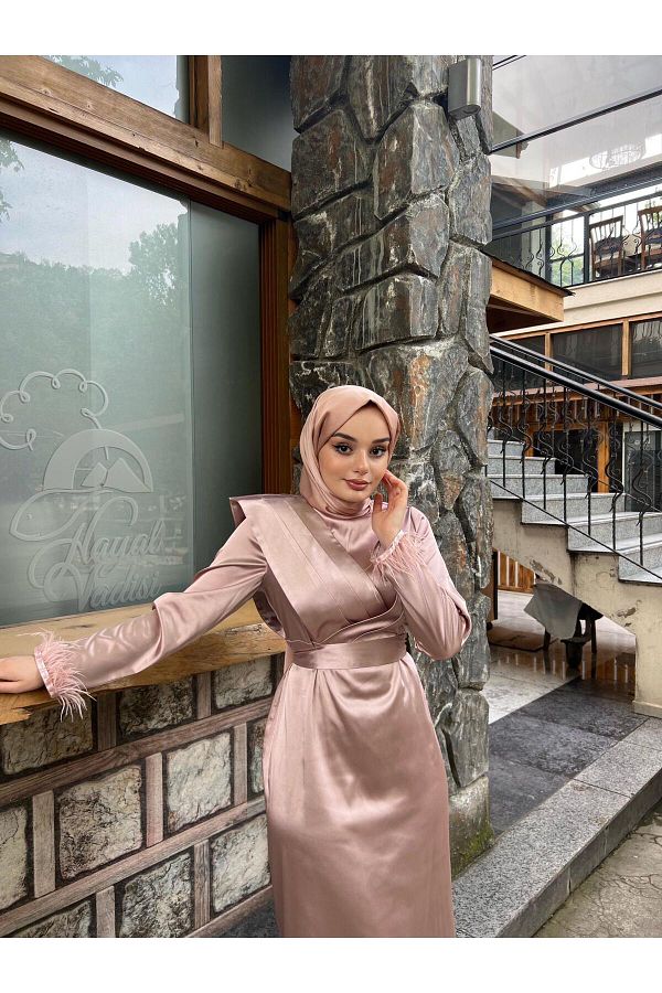 Long dress satin hijab cheap