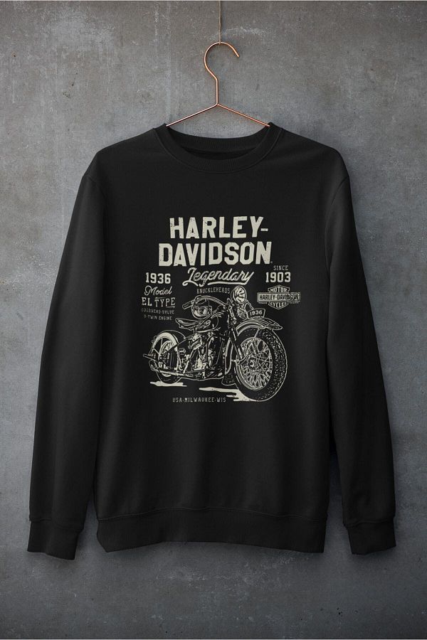 Pisa Art Harley Davidson Design Sweat Unisex Does Not Crack or Fade Motorcycle Trendyol