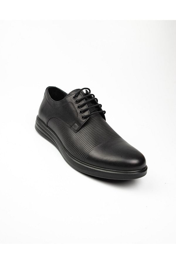 Nobel-1043 Black Leather Men's Classic Shoes 1
