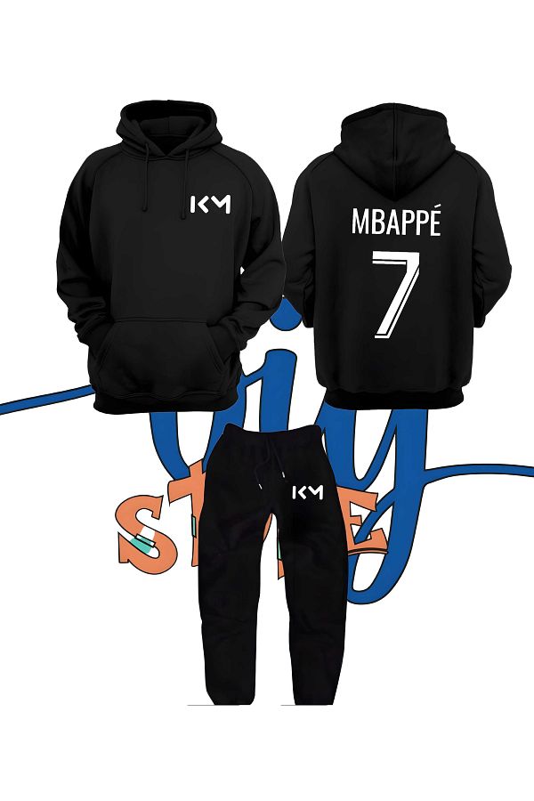 Biy Store Kylian Mbappe written number 7 Football Jersey Printed Unisex hooded tracksuit Sweatshirt Trendyol