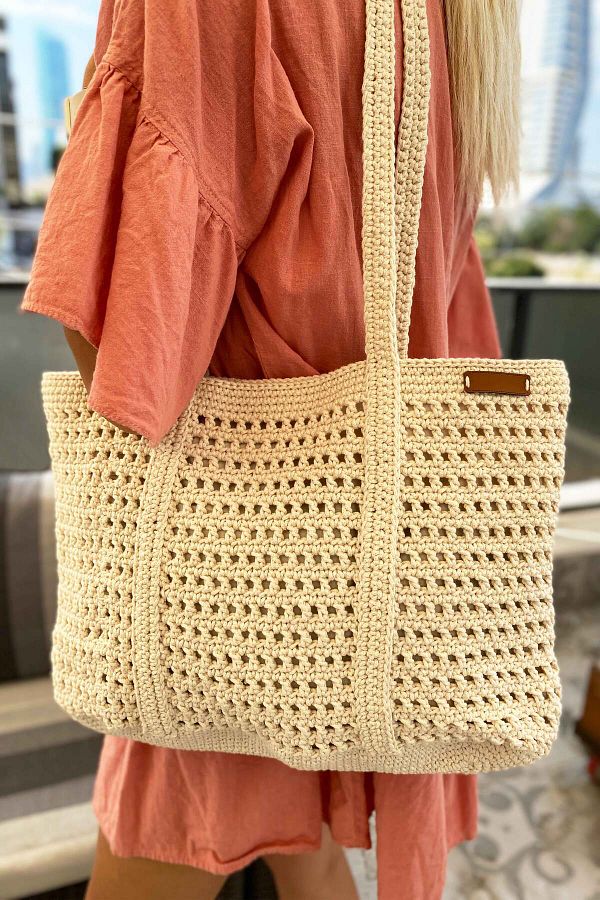 inroen Mesh Model Macrame Rope Bag Trendyol