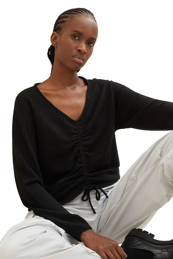 Tom Tailor Denim T Shirt Women Girls cozy T Shirt w. rouching Trendyol