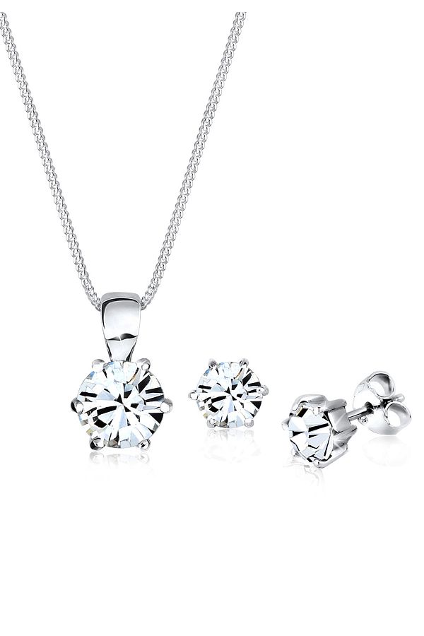 ELLI-Schmuckset Basic Kristalle Silber 1