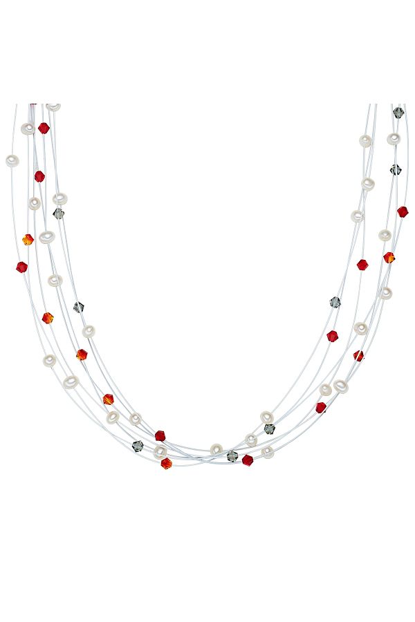 Valero Pearls-Perlenhalskette Kette Süßwasser-Zuchtperle, Kristalle von Swarovski® ile birlikte sunuluyor 1