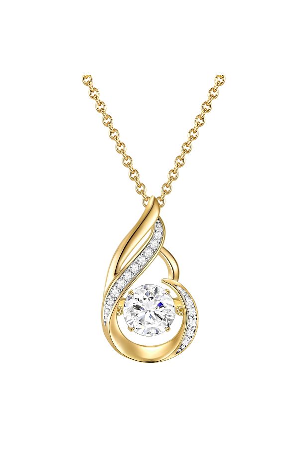Rafaela Donata-Silberhalskette Kette ve Anhänger Sterling Silber gelbgold Zirkonia weiß 1