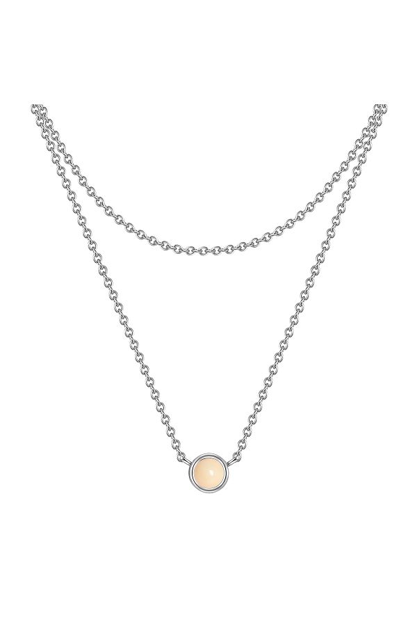 Glanzstücke München-Silberhalskette Kette mit Anhänger Sterling Silber Rosenquarz 1