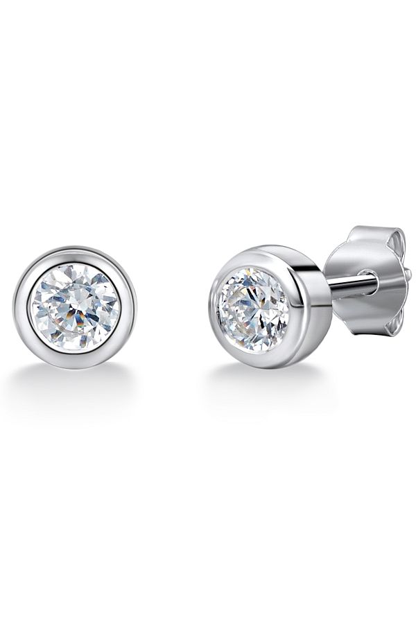 Trilani-Silberohrstecker Ohrstecker Sterling Silber Zirkonia weiß 1
