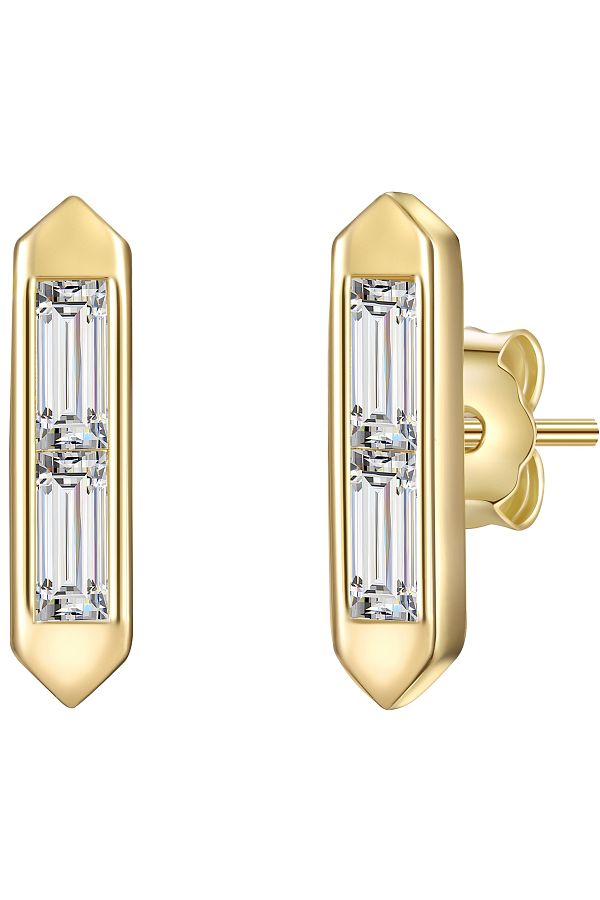 Glanzstücke München-Silberohrstecker Ohrstecker Sterling Silber gelbgold Topas weiß 1