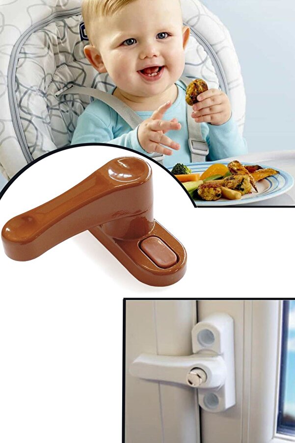 MOBEE Deaks Pvc Hırsız Kilidi Emniyet Kilidi Kapı Pencere Kilidi Çocuk Koruma Kilidi Kahverengi 1410
