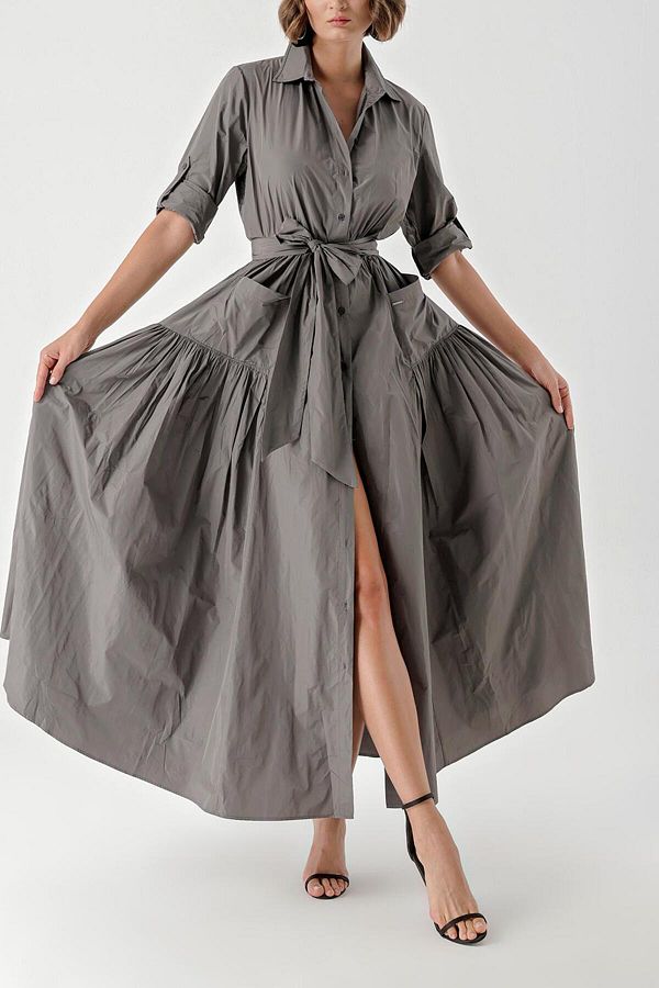 Grey taffeta dress on sale