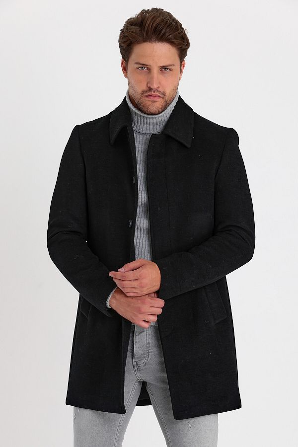 Classic wool blend coat hot sale