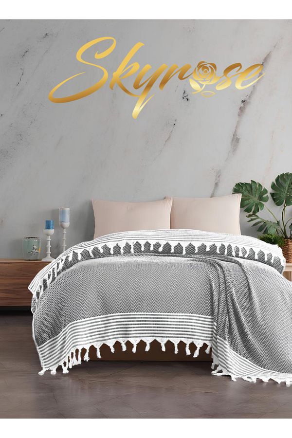 Skyrose-Modern V Pattern Bedspread 200x230 Cm Bed Pique Cross Line Patterned Pique Colorful Pique 1