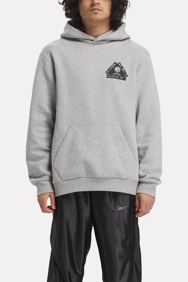 Reebok ABOVE THE RIM HOODIE Gray Men s Sweatshirt Trendyol
