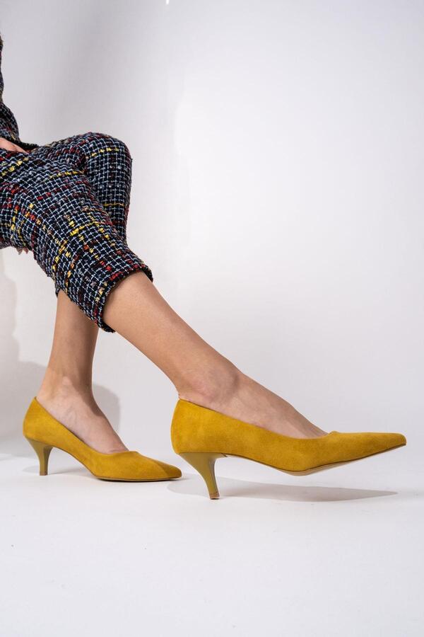 M&s Collection Mustard Suede Court Shoes Marks Spencers Is An