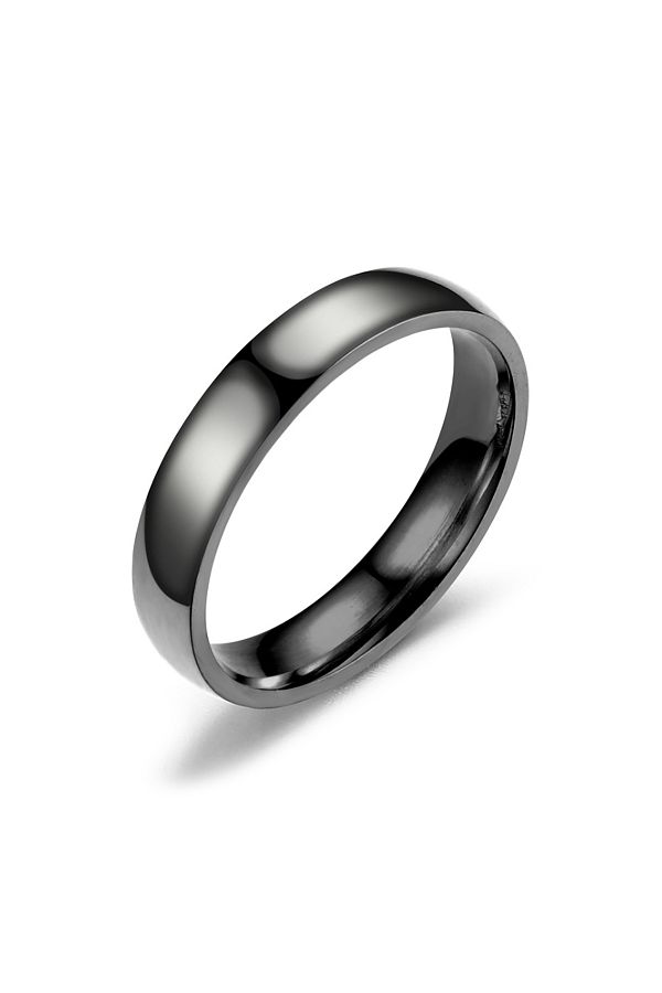 Chavin-4 Mm Promise Engagement Black Women's Men's Steel Ring Eh24sy 1