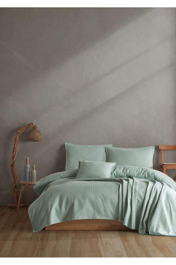 Lief Home 100 Cotton Knitted Patterned Multi Purpose Bedspread 240x230 Trendyol