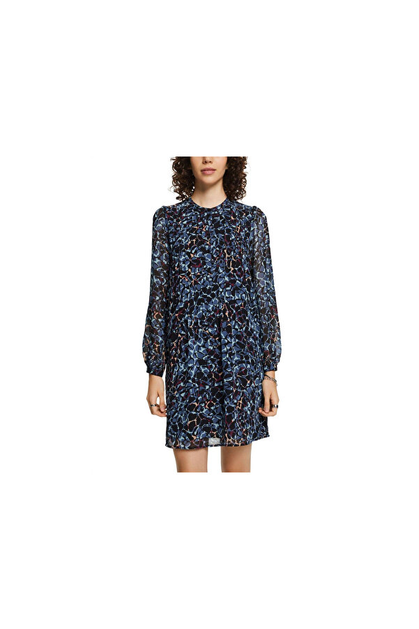 esprit kleid schwarz langarm