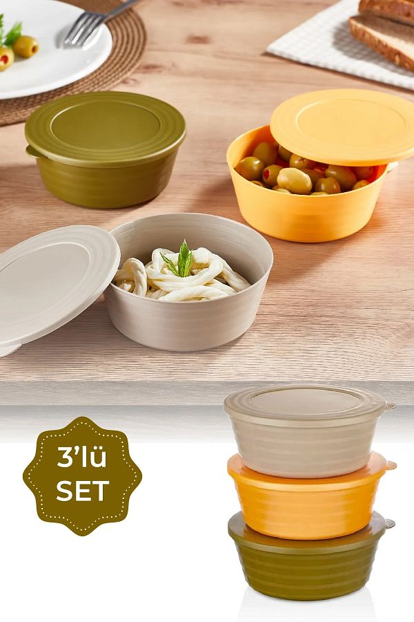 TEMMUZ HOME-Set of 3 Storage Containers with Lid 1