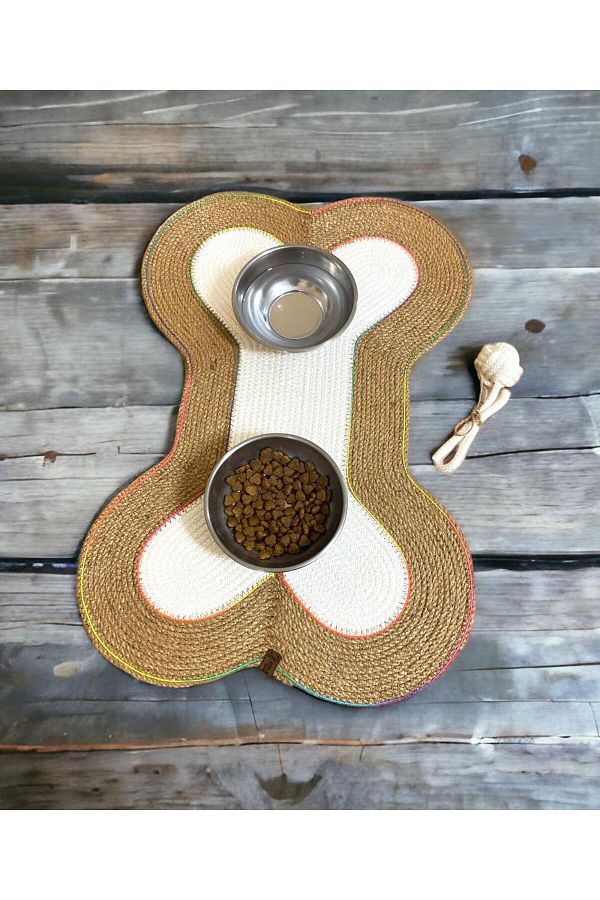 AY E SERHO O LU HOME DES GN Pet Food Mat 100 Handmade Cat Dog