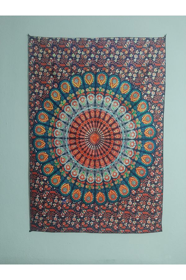 owl bag Mandala Tapesty Burgundy Patterned Design Wall Tapestry Trendyol