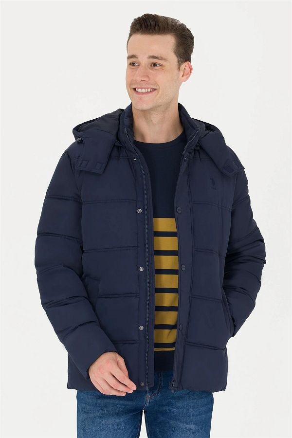 U.S. Polo Assn. US Polo AssnNavy Blue Men s Hooded Puffer Jacket Trendyol