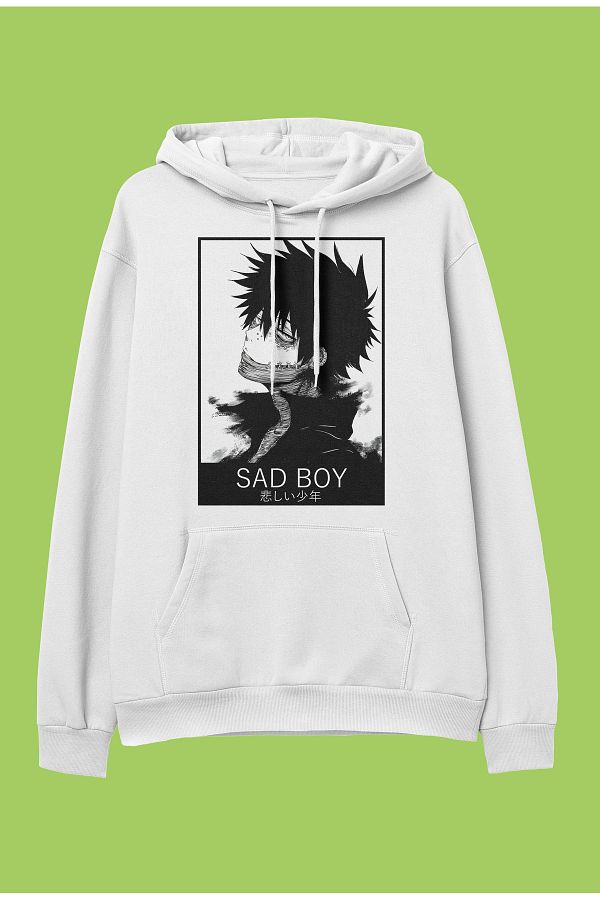 Corvo Oversize My Hero Academia Dabi Sad Boy anime character print hooded sweatshirt hoodie Trendyol