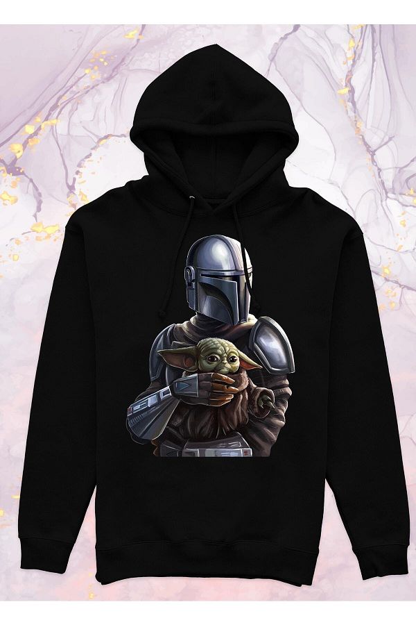 Pisa Art Star Wars The Mandalorian Hooded Sweatshirt without Pocket Trendyol
