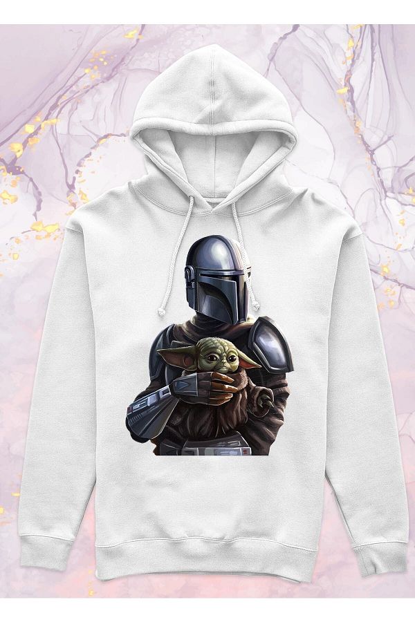 Pisa Art Star Wars The Mandalorian Hooded Sweatshirt without Pocket Trendyol