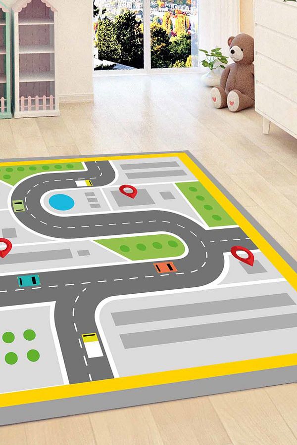 120X180 Kadser Araba Sürme Oyun 3D Modern Bebek Çocuk Odasi Halisi