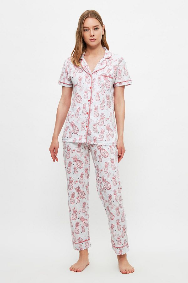 Ananas Desenli Örme Pijama Takımı THMSS21PT1541