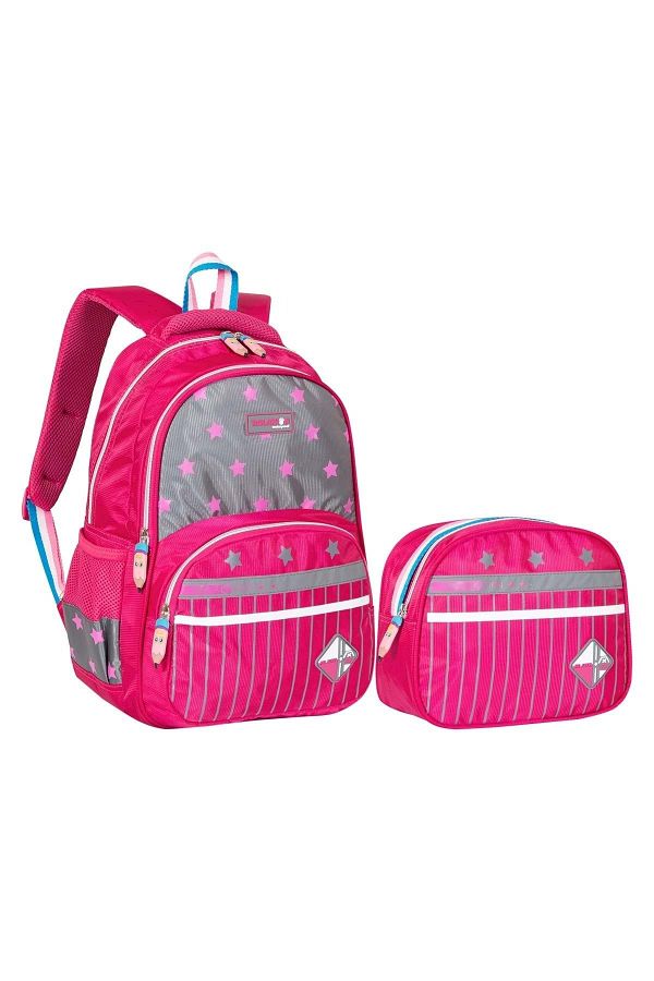 1320 Ortopedic Ilkokul Çanta - Pembe Gri - Tek Ebat