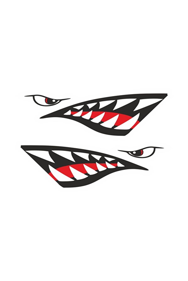 Kızgın Köpek Balığı Sticker 20x6 cm 00211 Sticker Fabrikası