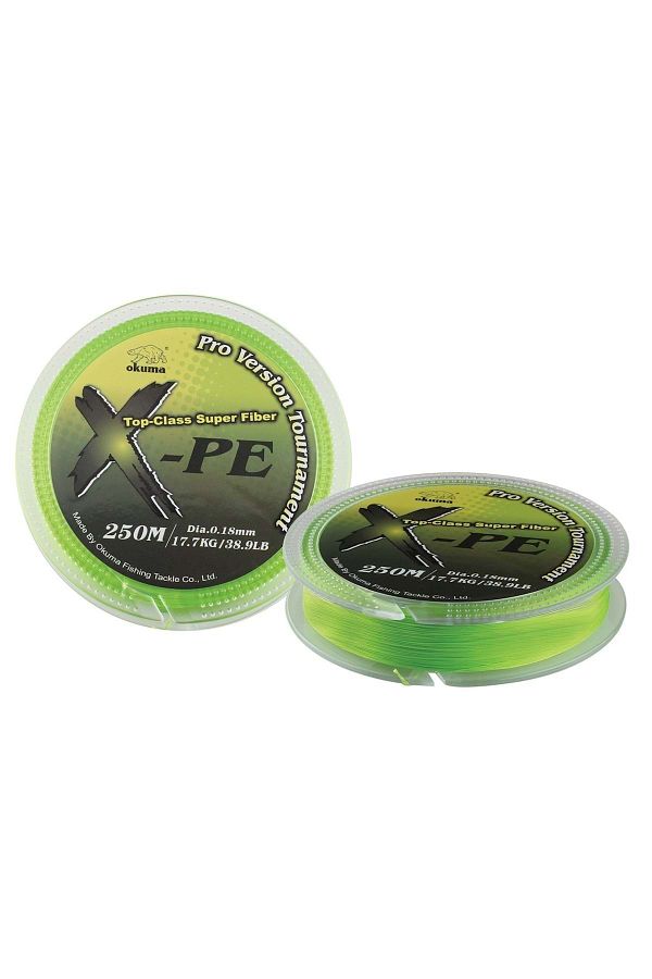 X-pe Dynema 8 Örgü 250 mt 0,10 Green Misina
