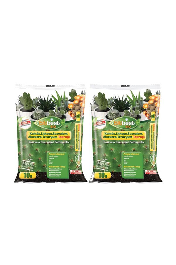 2 Li Paket Leonardit Ve Solucan Gübreli Kaktüs Toprağı 10 Lt